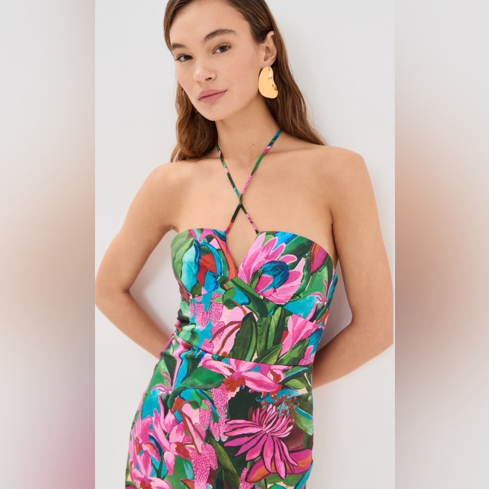 Floral Halter Maxi Dress - Picture 2 of 6